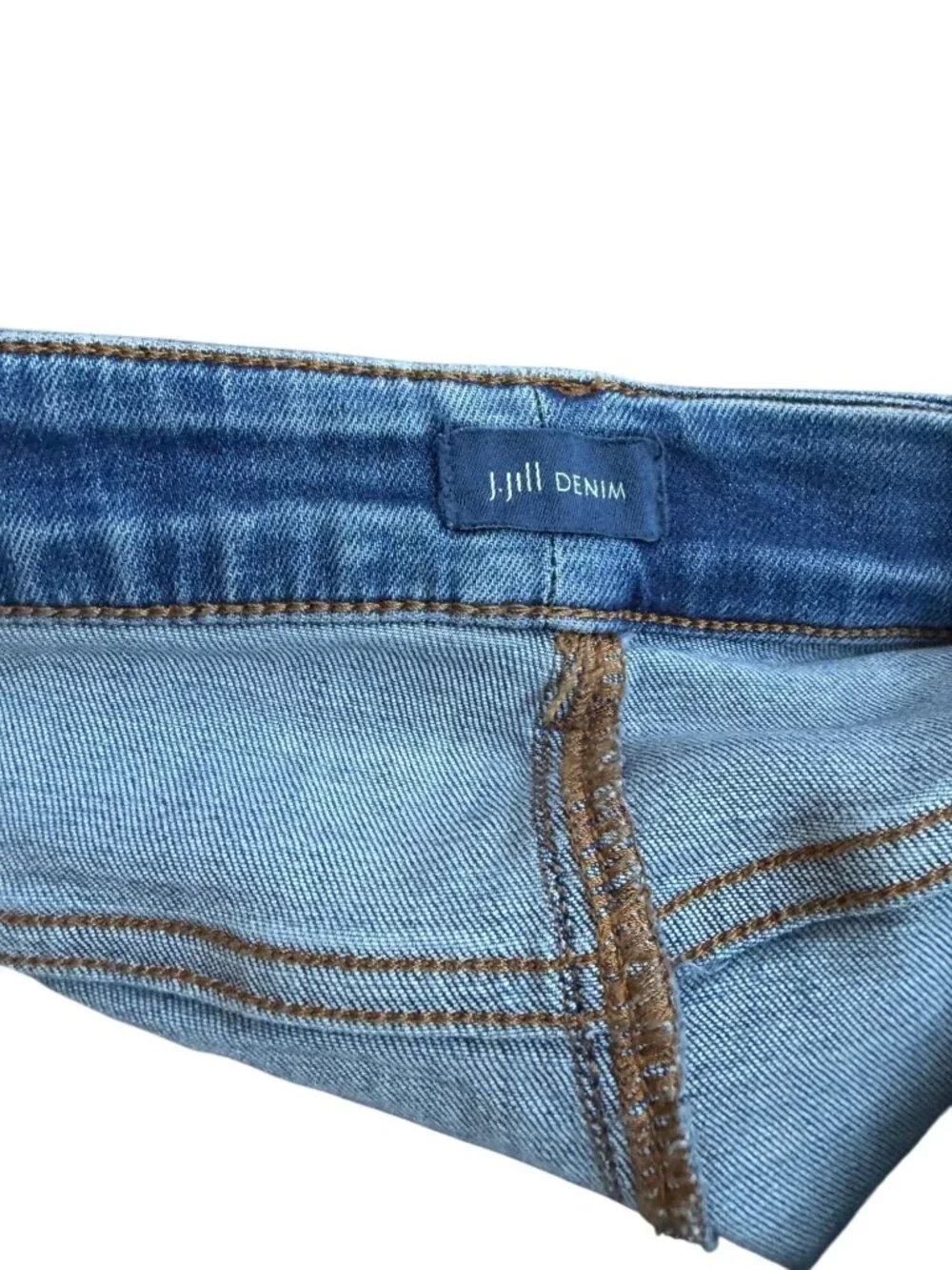 J JILL Denim Stretch Button Skirt Size 20